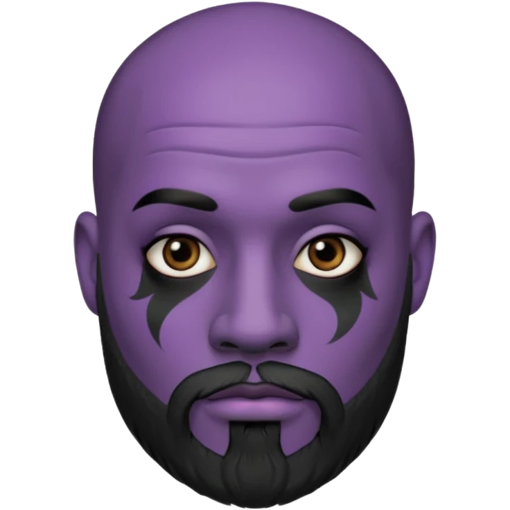 bald purple bearded man with black face tattoo emoji