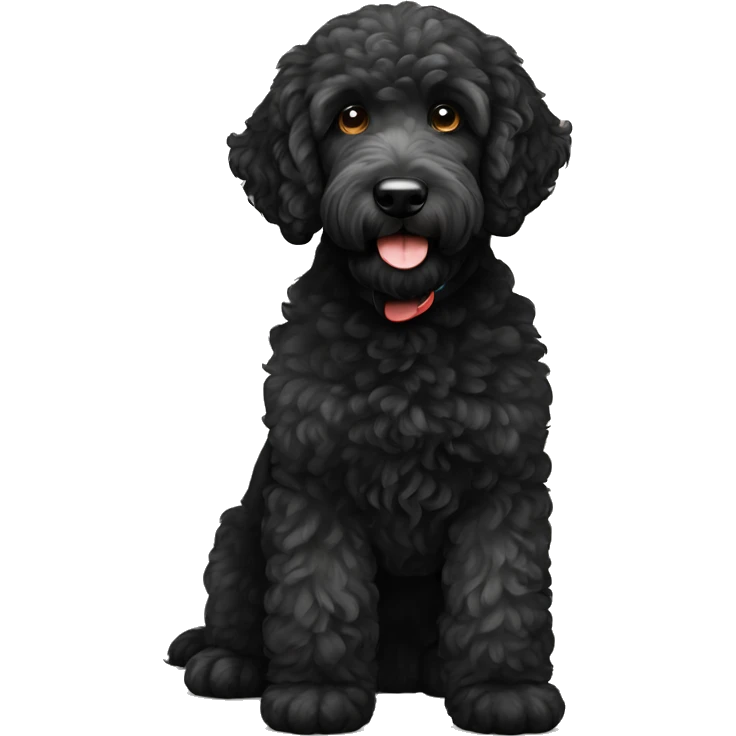 Black labradoodle with white just on bottom chin emoji