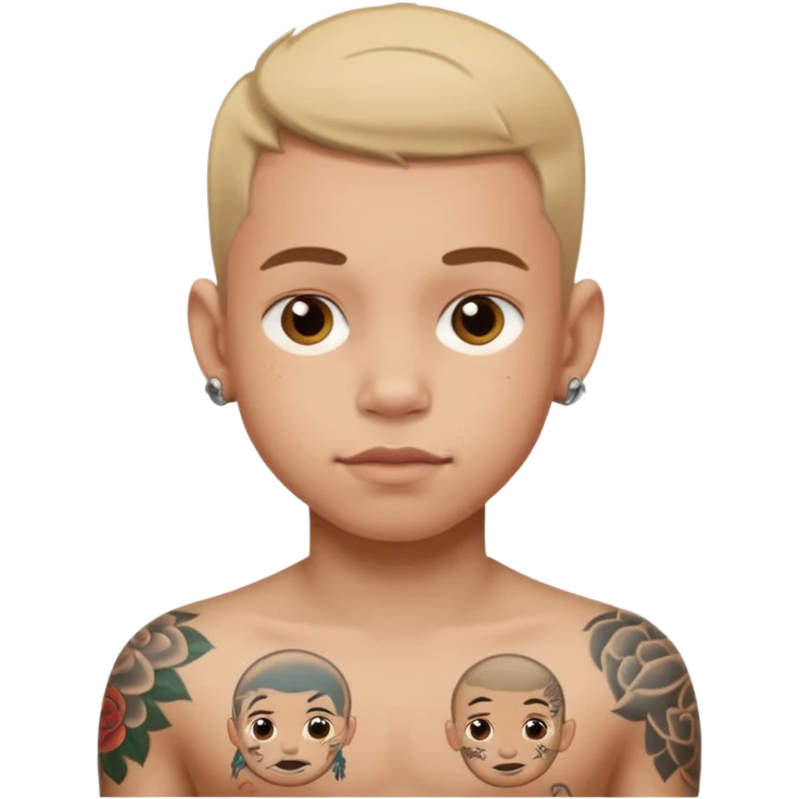 kid with lot of tattoos emoji