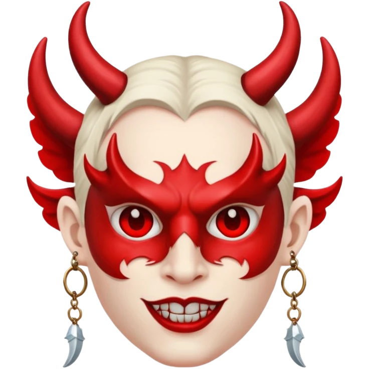 Devil wearing angel mask emoji