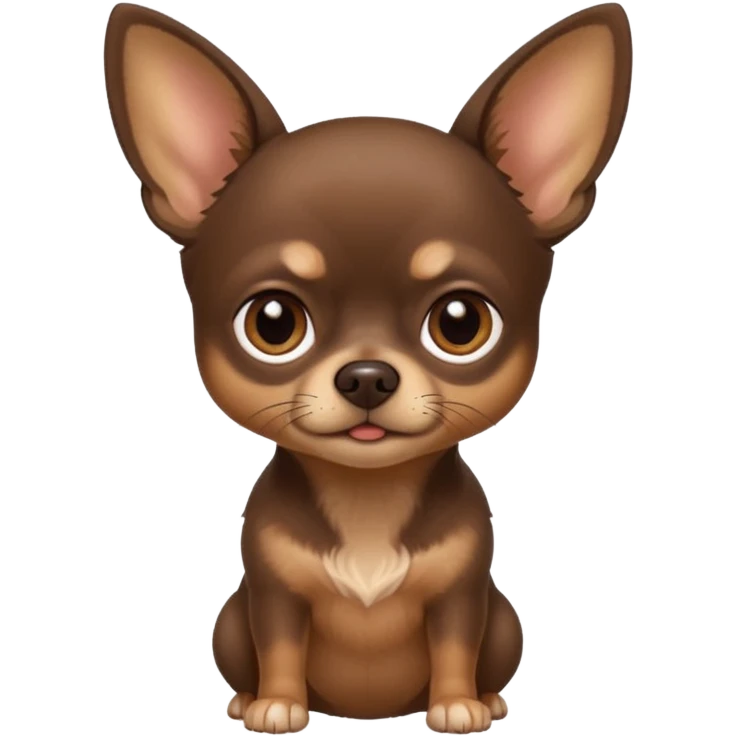 Dark Brown chihuahua  emoji