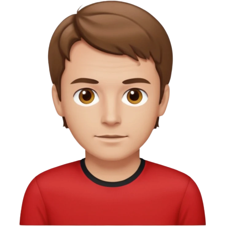 Murray Cook light brown hair, brown eyes, red shirt emoji