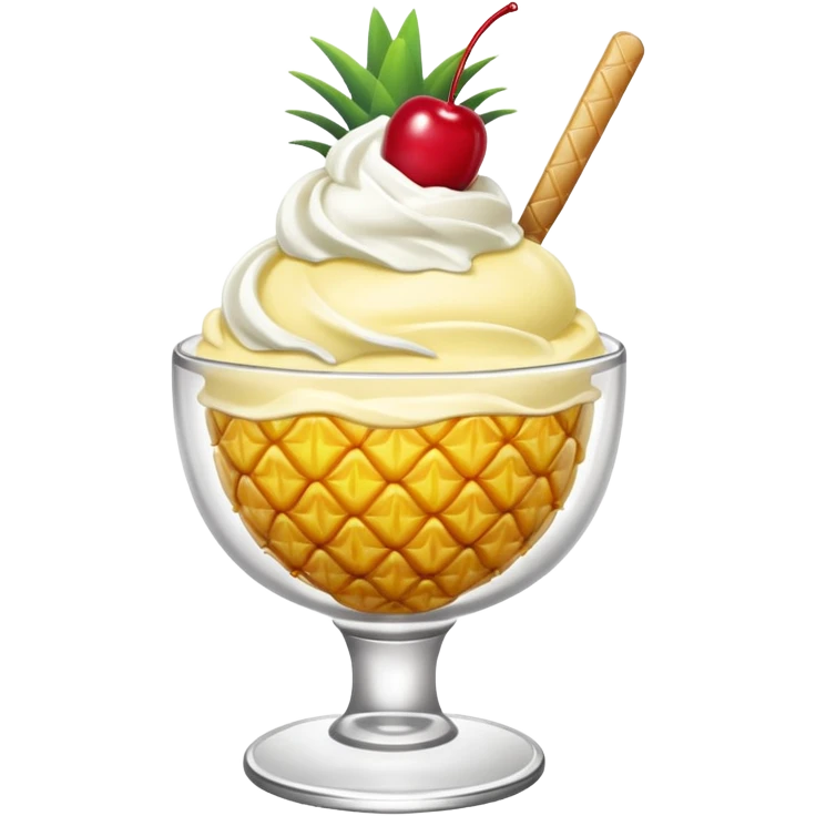 Pineapple ice cream sundae emoji