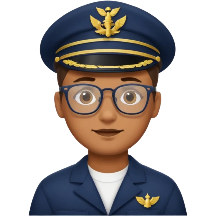 A navy sailor with glasses  emoji