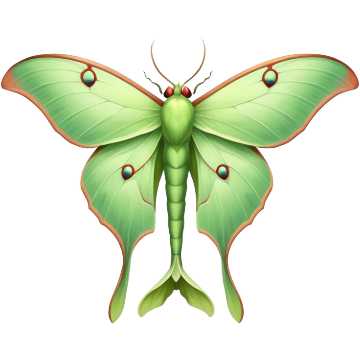 luna moth light green emoji