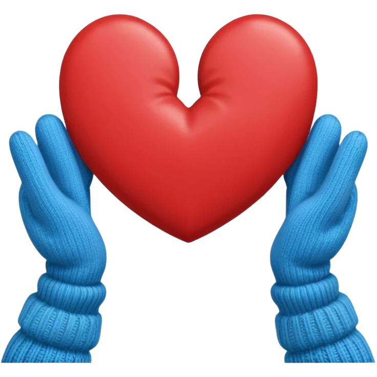 hands in mittens make a heart like 🫶🏻 emoji