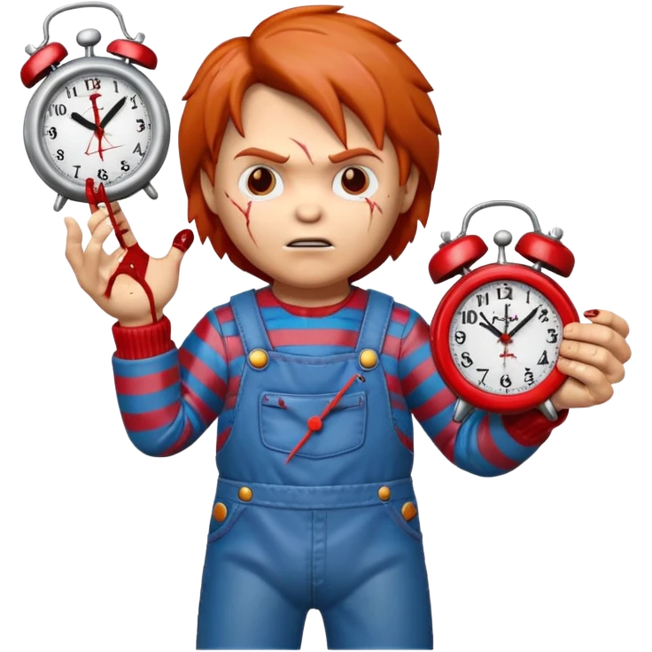 chucky doing clock it hands emoji