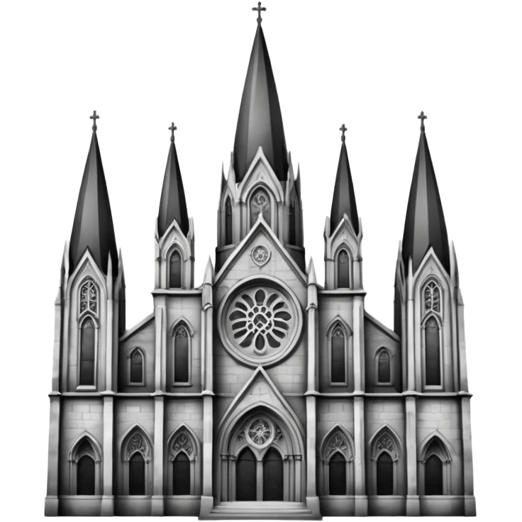 gothic cathedral black and white emoji