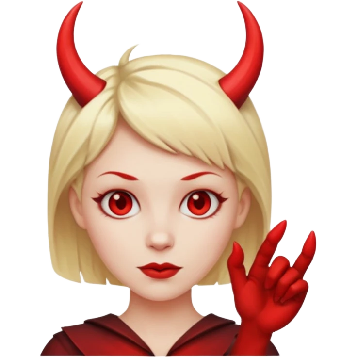 blonde short hair devil emoji
