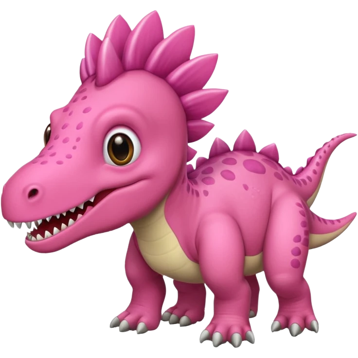 Crea un emoji de un dinosaurio de color rosa, que sea como este 🦖 emoji