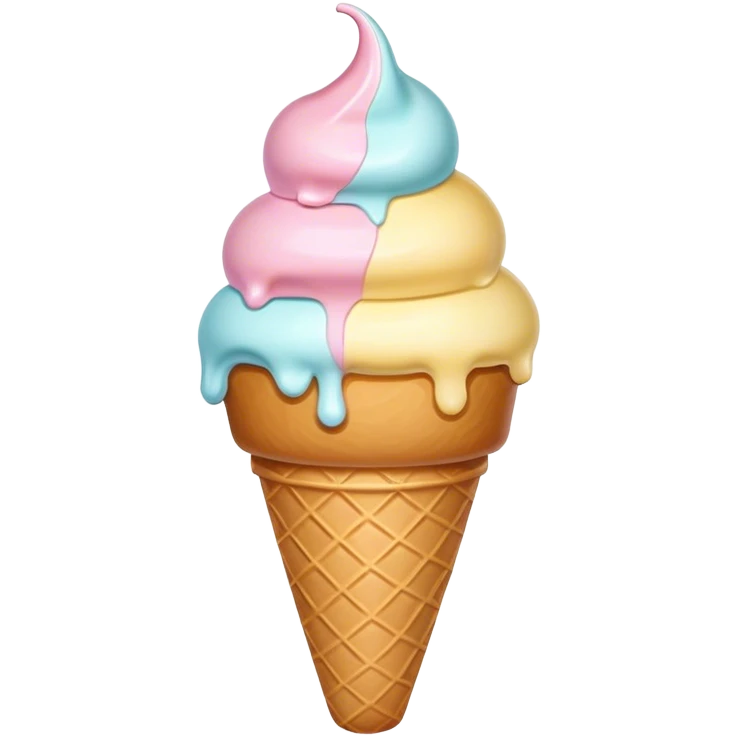 Melted pastel ice cream emoji