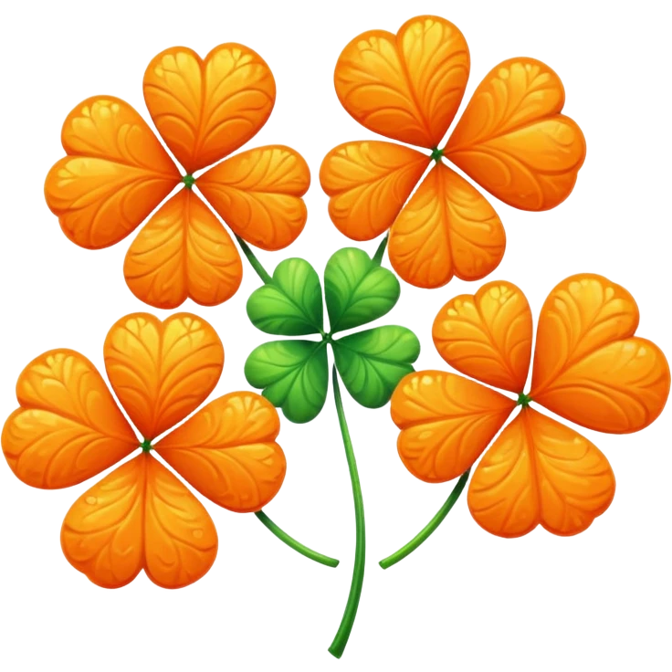 Five leafed Orange clover emoji