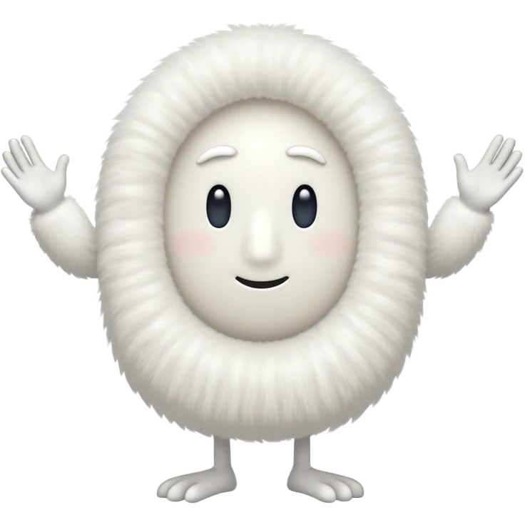 White oval with no body and oval arms and legs white fuzzy snout emoji