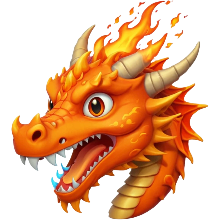 A dragon head with flames coming out of its mouth emoji