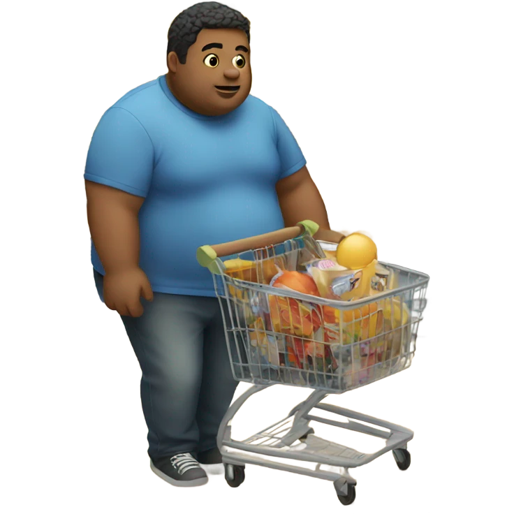 Chubby guy shopping  emoji