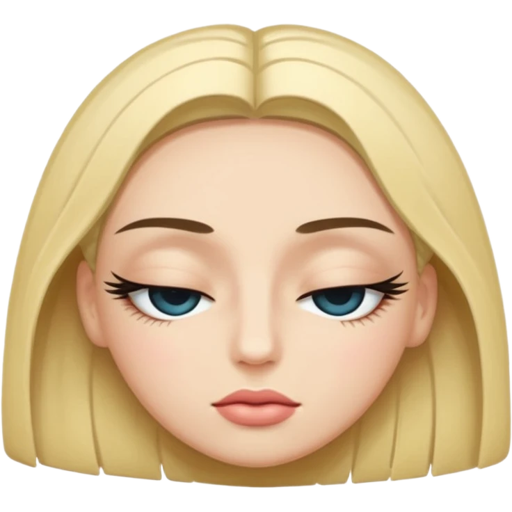 closed eye with extended eyelashes emoji