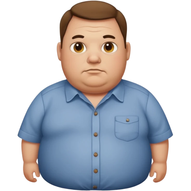 Fat uncle and small eye  emoji