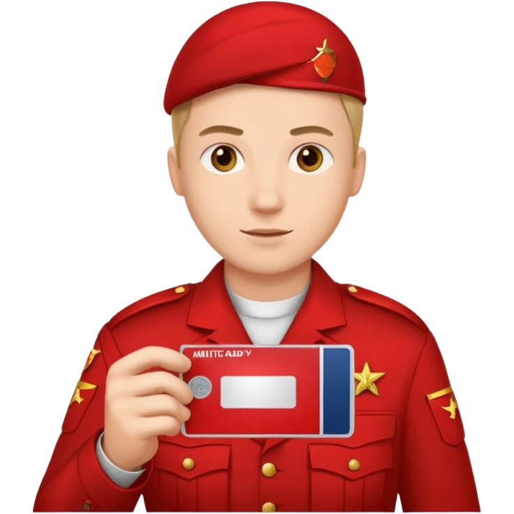 военный билет в руке крассный  emoji