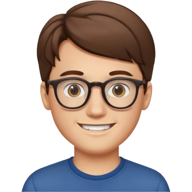 WHITE BOY, BROWN HAIR WARING GLASSES emoji