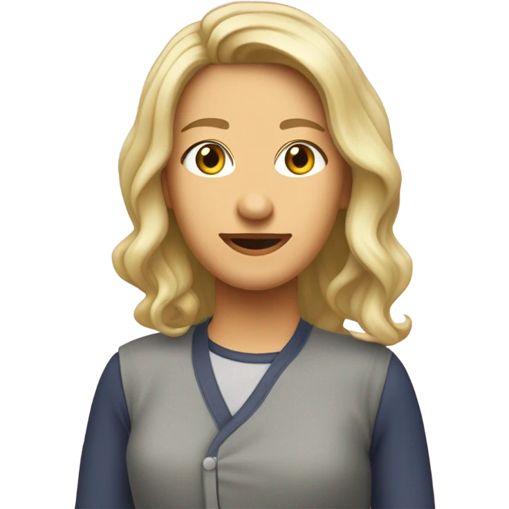Дівчина з русим волоссям, клоун, емоція суму emoji
