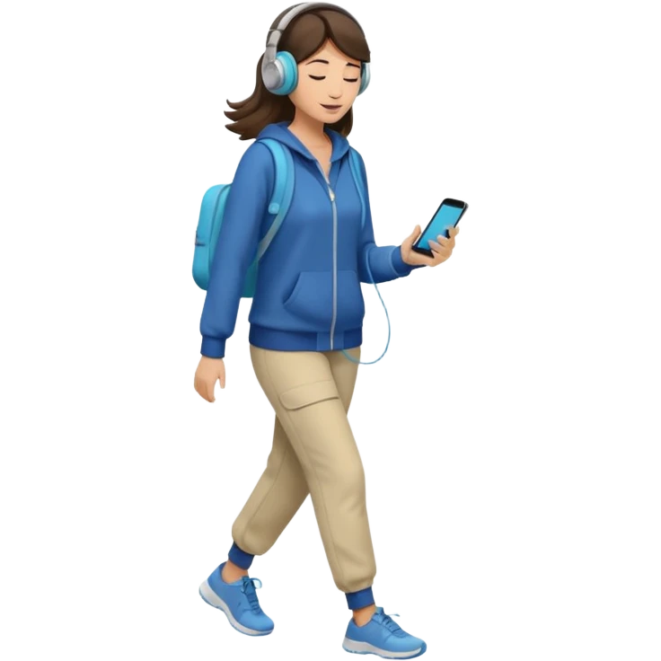 women walking with music full body emoji