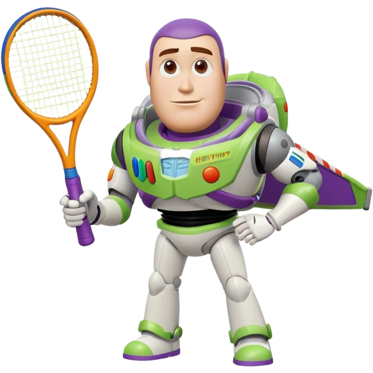 Buzz Lightyear with a tennis racket emoji
