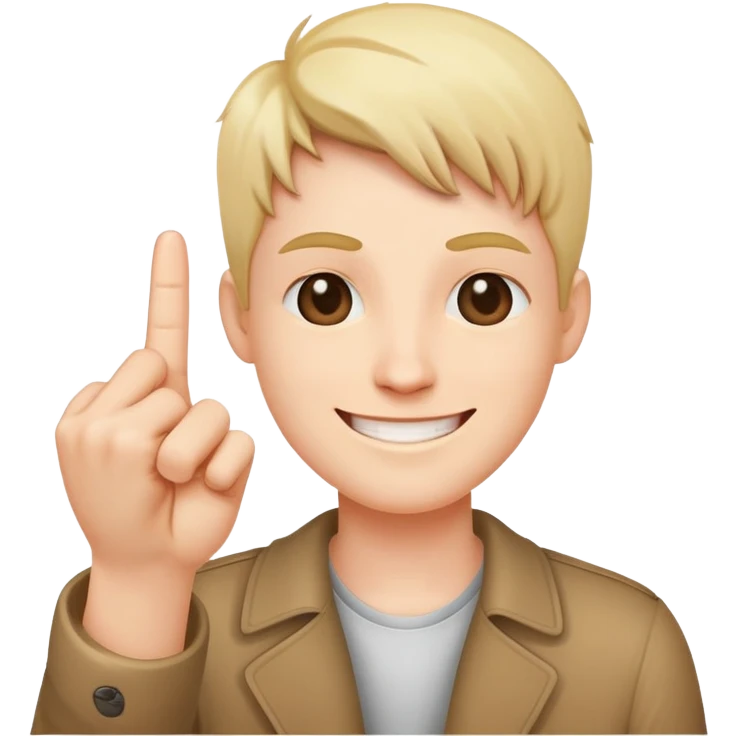 Smiling face showing middle finger emoji | AI Emoji Generator