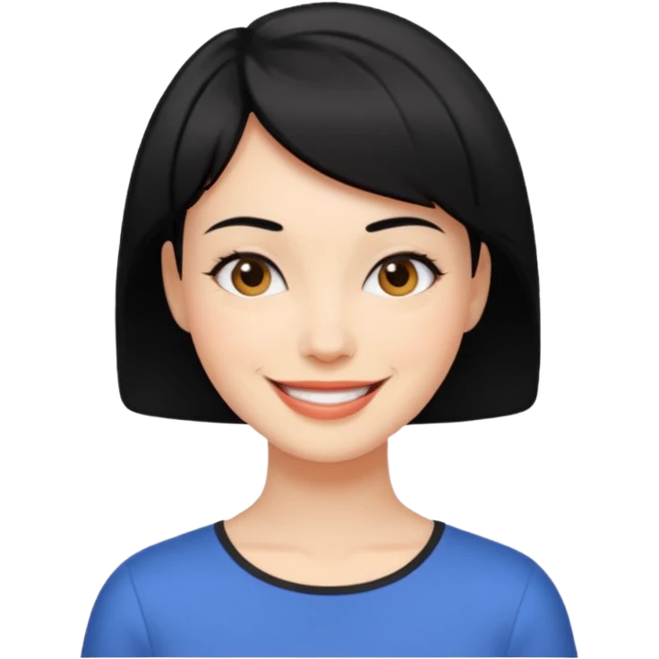 mujer pelo negro corto emoji