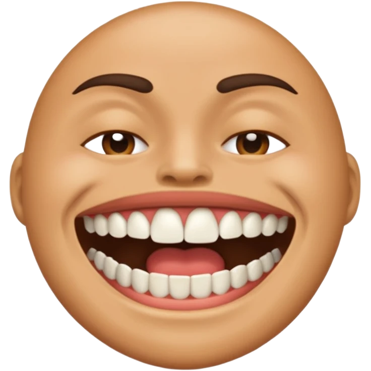 realistic grinding teeth emoji with their mouth lcosed emoji
