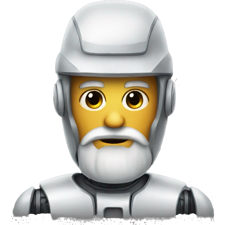 Robot emoji with beard emoji