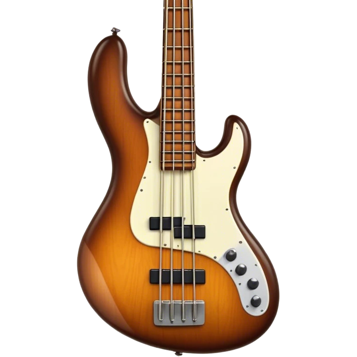 Cinematic Realistic Bass, deep polished wood with rich grain, thick taut strings stretching across its curved body, subtle warm lighting emphasizing its form, glowing with depth and powerful musical resonance. emoji