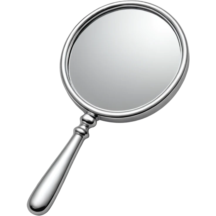 hand mirror, polished silver chrome, erotic vanity aesthetic emoji