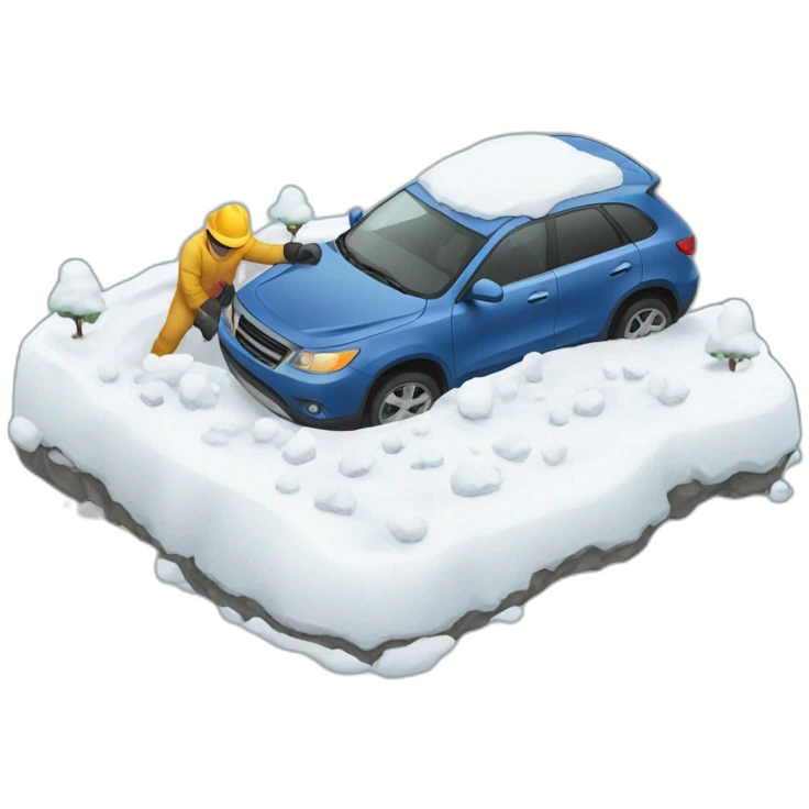 digging a car out of snow emoji