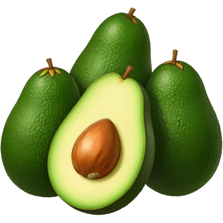5 avocados NOT sliced emoji