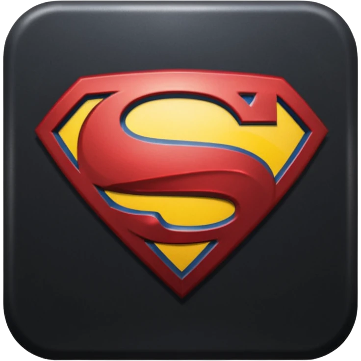 Superman Symbol Man of Steel black emoji