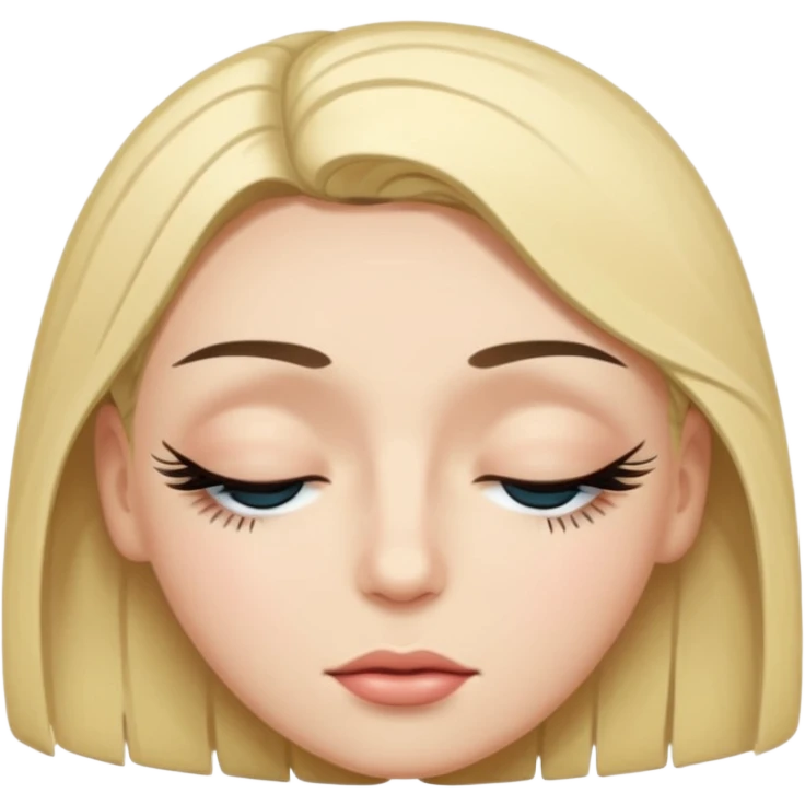 closed eye with extended eyelashes emoji