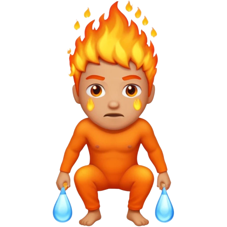 Man peeing fire emoji