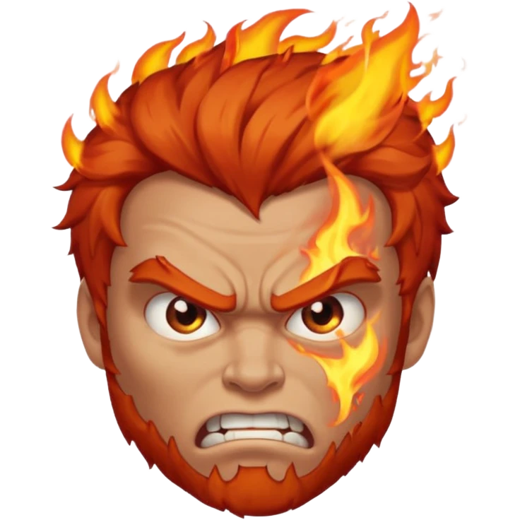 burning angry man emoji