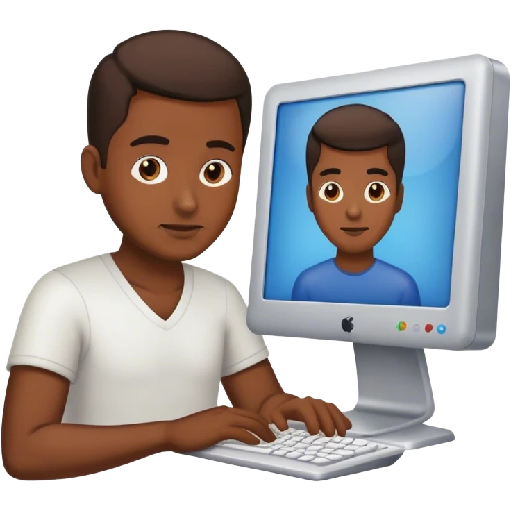 The man with pc emoji