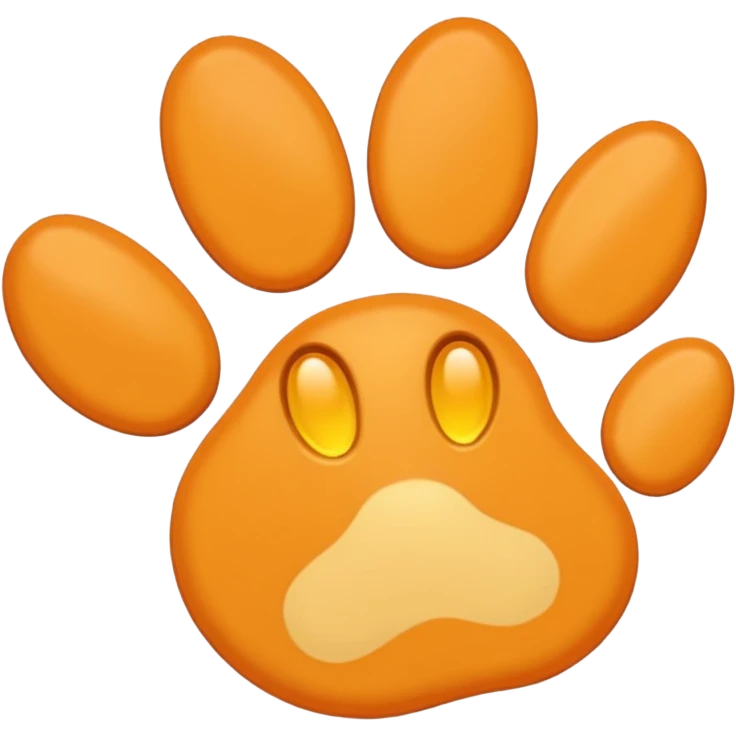a very light pale pastel yellow-orange pawprint emoji