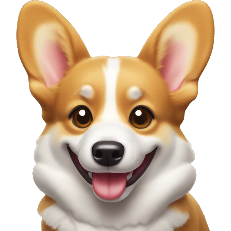 Welsh corgi with a playful grin, sticking out its tongue, expressing mischievous happiness emoji