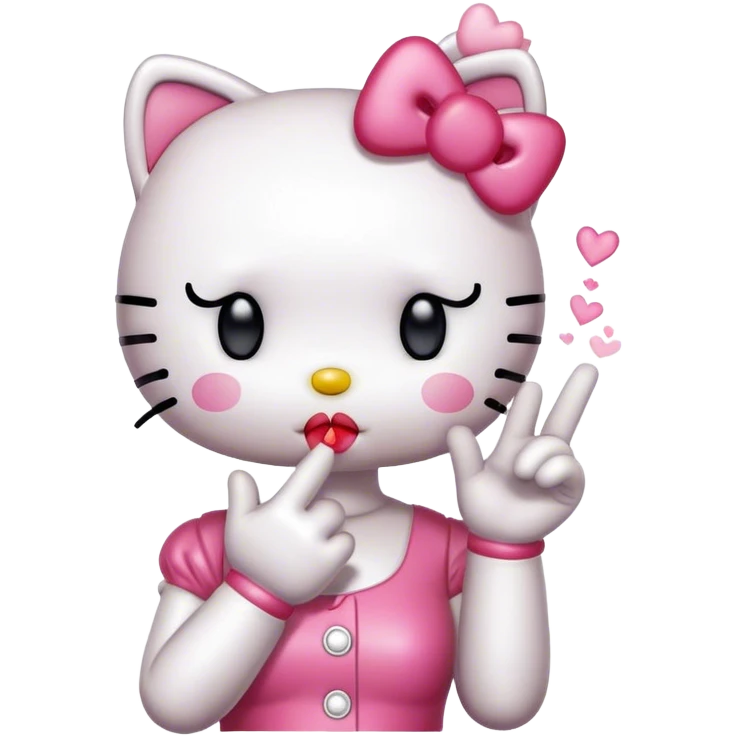 Hello kitty blowing a kiss emoji
