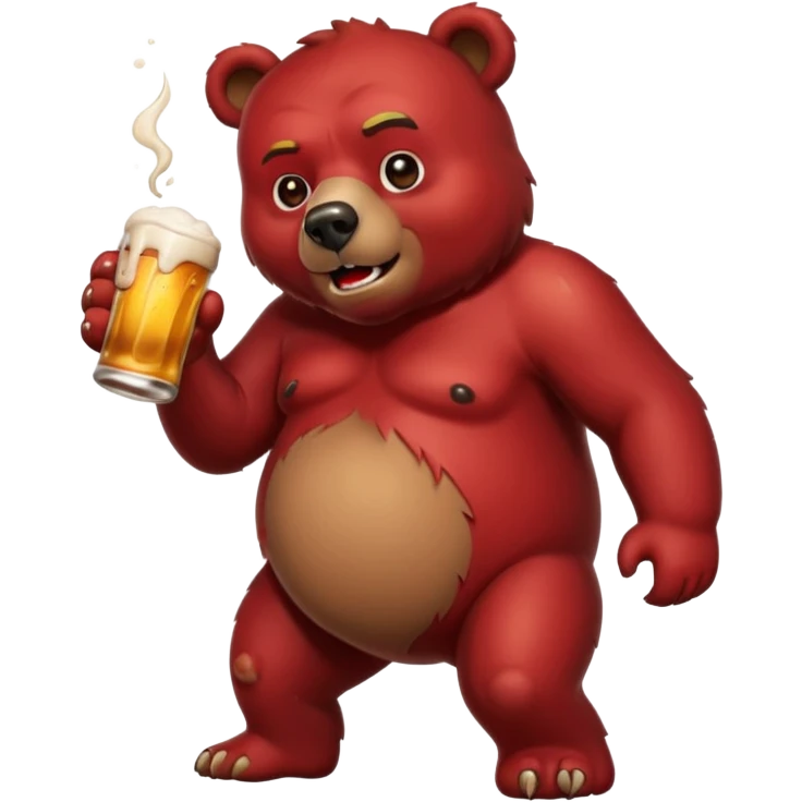 ours qui boit de la bière, saoul emoji