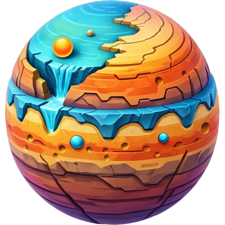 Planet separated into layers emoji