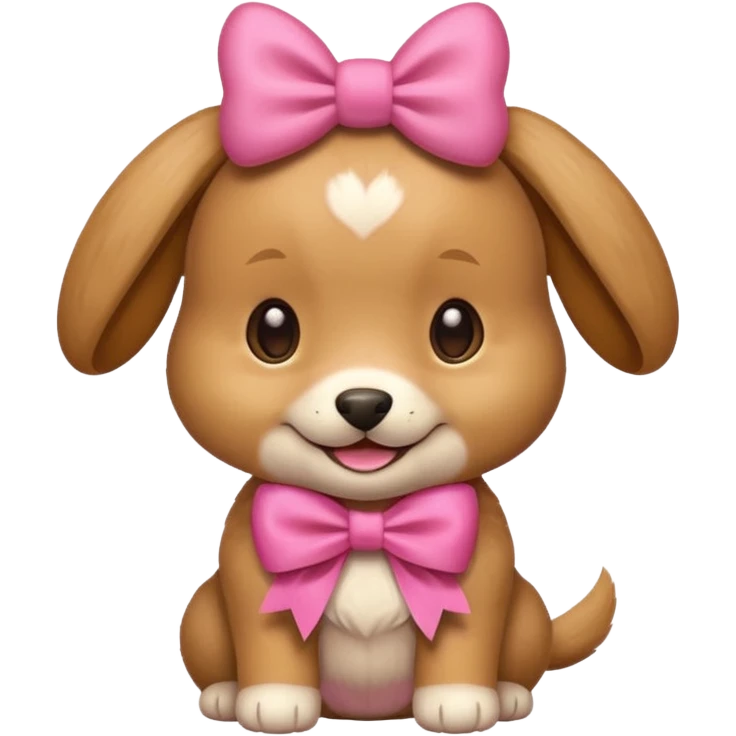 This puppy 🐶 with a pink bow, please in apple ios emoji style emoji