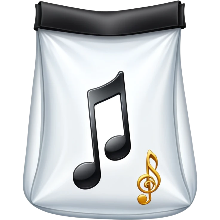 ziplock bag with a musical note inside emoji