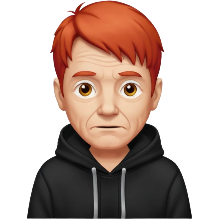 old man with red hair and black hoodie emoji