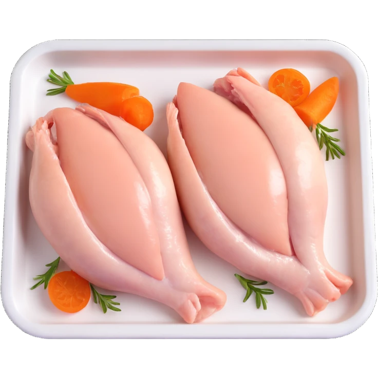 raw chicken breast with bones on a tray emoji