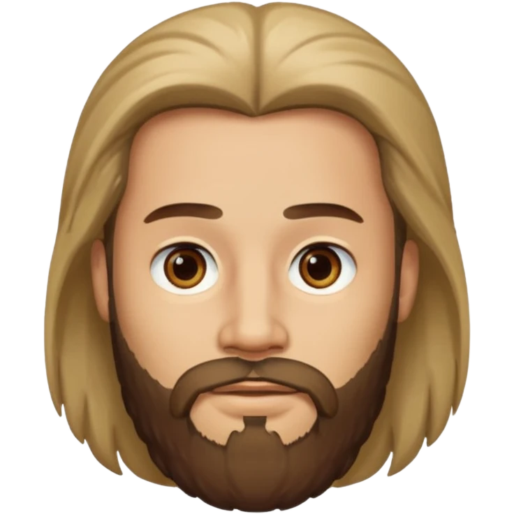 رجل لديه شعر طويل جدا ولحية emoji
