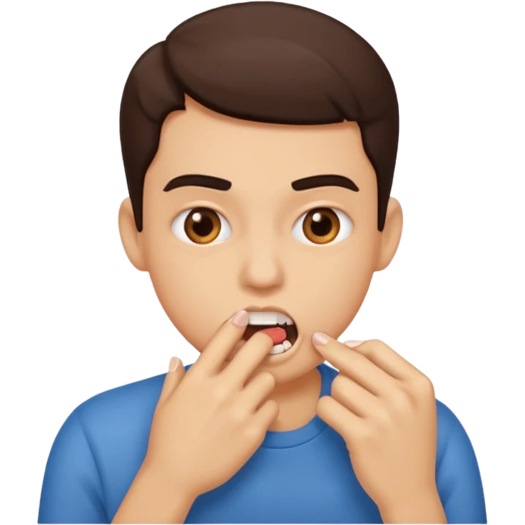 Emoji that bite nails emoji